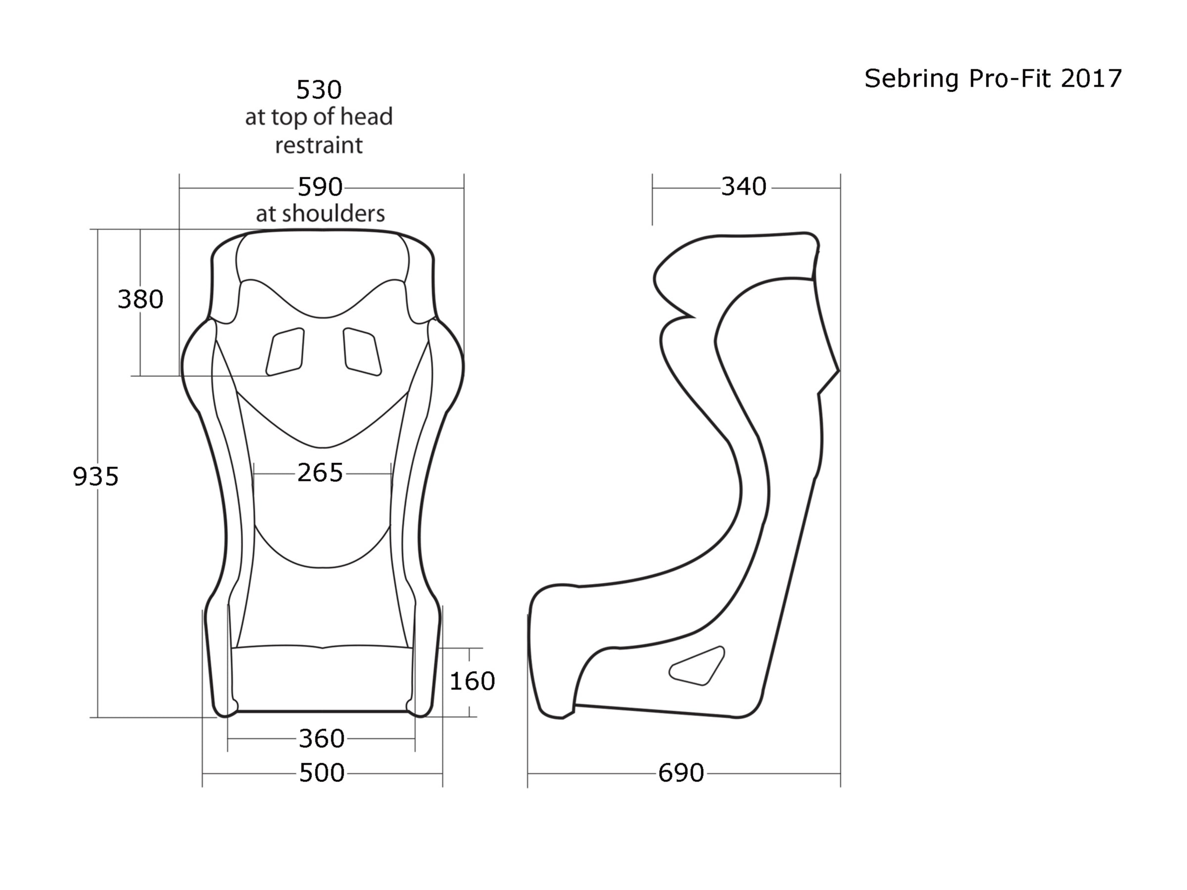 Cobra Sebring Profit GRP- FIA 8855-1999- Pro-Fit- Black Spacer Fabric all over
