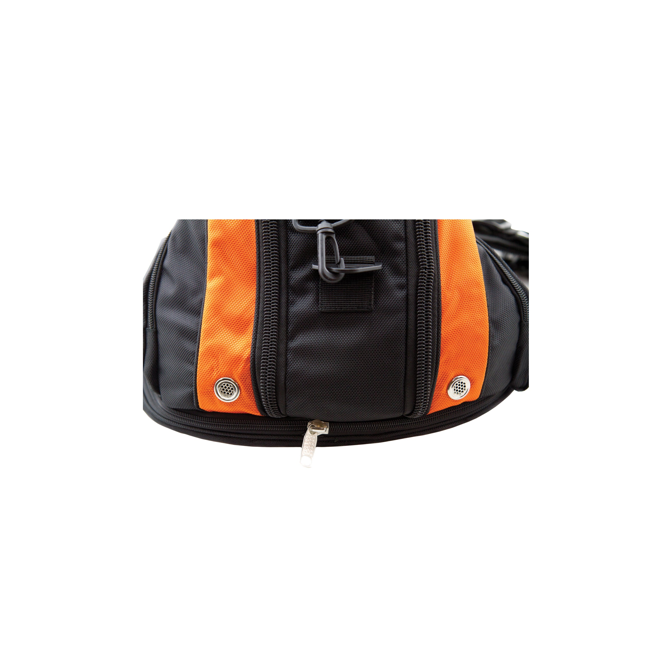 RaceCom Expandable Helmet and FHR Bag/Black and Organge w/shoulder strap